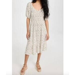 Nation LTD Cream Floral Midi Dress